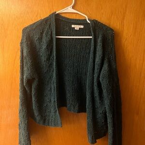 American Eagle Outfitters Forest Green Open-Front Cardigan